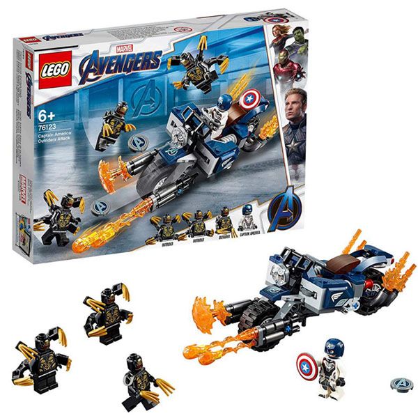 Lego Super Heroes 76123 Конструктор Лего Супергерои Капитан Америка: Атака Аутрайдеров, 167 деталей