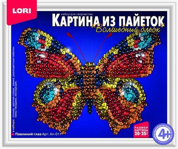 Картина из пайеток Павлиний глаз