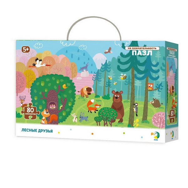 Dodo R300140 Пазл на внимательность "Лесные друзья", 80 деталей