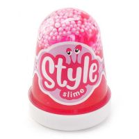 LORI Сл-022 Слайм LORI Style Slime с шариками "Розовый с ароматом клубники", 130мл.