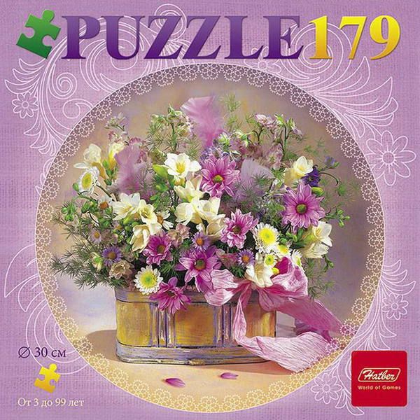 Hatber 179ПЗк4-05482 Пазл круглый Букет цветов, 179 элементов