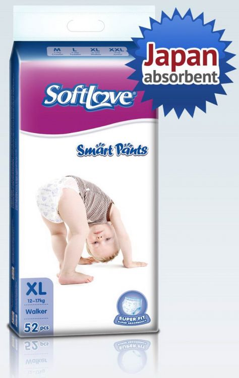 Softlove P00120B-52 Трусики-подгузники Softlove Smart Pants ХL (12-17 кг) 52шт