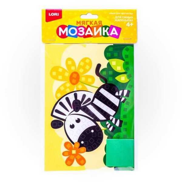 LORI Кэ-002 Мозаика мягкая Малый набор "Зебра", 21х15 см