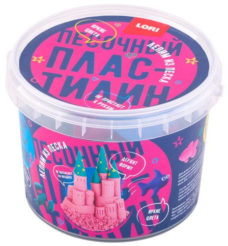 LORI Пп-011 Пластилин песочный "Зеленый" 500 гр., формочки