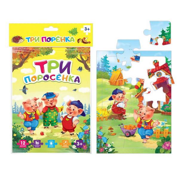 Malamalama 68228-6 Пазлы мягкие. Три поросенка Malamalama 68228-6 Пазлы мягкие. Три поросенка