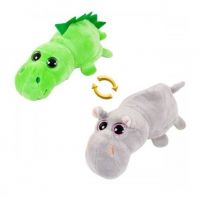 AB toys M5015 Мягкая игрушка Перевертыши Бегемот/Динозавр, 16 см