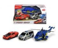DICKIE 3715011 Игровой набор Dickie полицейская погоня, вертолет и 2 машинки со светом и звуком