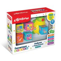 АЗБУКВАРИК 4630027291981 Развивающая игрушка Азбукварик Говорящие кубики Азбука с Черепашкой 5 кубиков, зеленый
