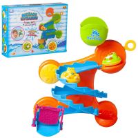ABtoys (АБтойс) PT-00540/оранжевая Набор игрушек для ванной Abtoys Веселое купание Горка-серпантин оранжевая с 2 животными на кругах