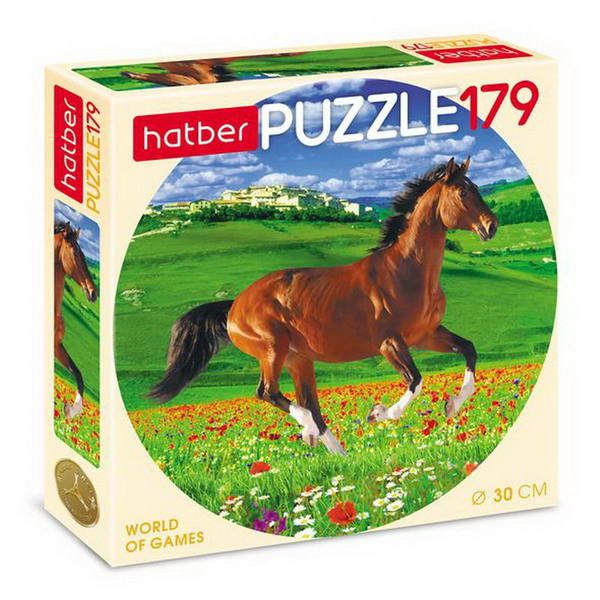 Hatber 179ПЗк4-11265 Пазл круглый Грациозная лошадка, 179 элементов