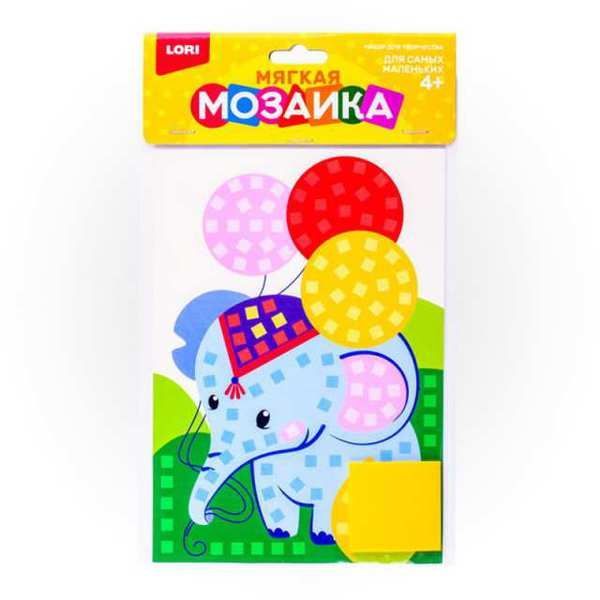 LORI Кэ-005 Мозаика мягкая Малый набор "Слоник", 21х15 см