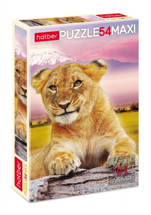 Hatber 54ПЗ3-19315 Пазл MAXI Hatber Львица 54 элемента А3 формат 280х400мм