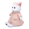 BUDI BASA LK24-028 Мягкая игрушка Кошечка Ли-Ли в розовом костюме в клетку, 24 см