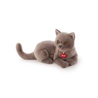 Trudi 21202 Мягкая игрушка Серый кот Помпео, лежачий, 38 см