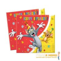 Procos 81272 Салфетки Вечеринка Тома и Джери, 20 шт.