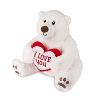 Maxitoys MT-SUT072006-30 Мягкая игрушка Maxitoys Белый Медведь с Сердцем, 30 см