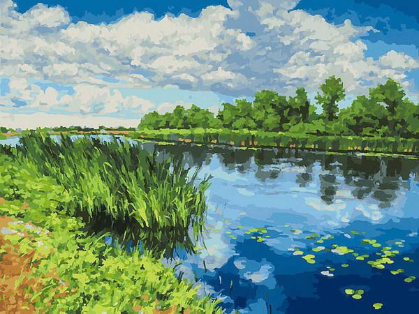 Белоснежка 281-AS Раскраски по номерам 30*40 см У реки