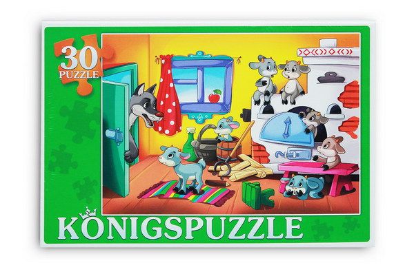 Konigspuzzle ПК30-5756 Пазл Волк и семеро козлят, 30 элементов