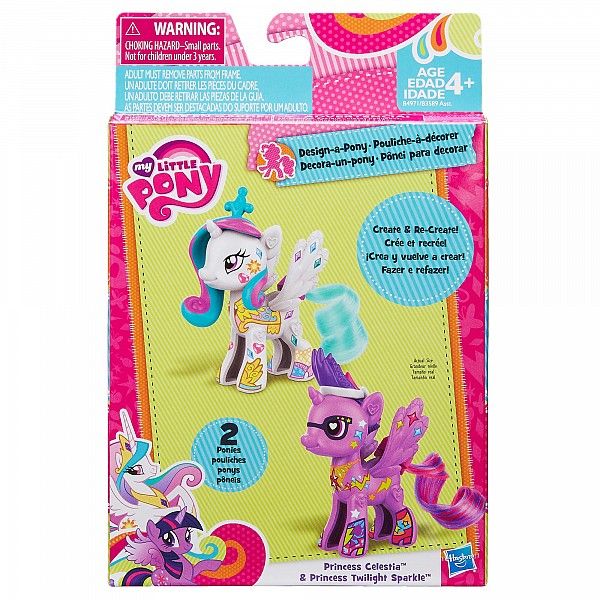 Hasbro B4971 MLP POP Игровой набор "Создай свою пони", Искорка и Принцесса Селестия