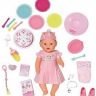 Zapf Creation 825-129 Кукла BABY born интерактивная Нарядная с тортом, 43 см