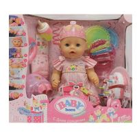 Zapf Creation 825-129 Кукла BABY born интерактивная Нарядная с тортом, 43 см