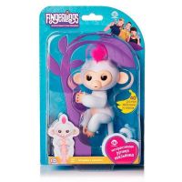 FINGERLINGS 3702A Обезьянка интерактивная СОФИЯ (белая), 12см