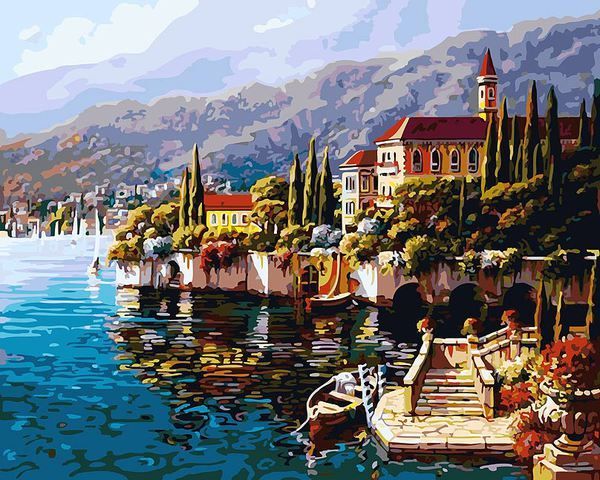 Белоснежка 370-AB Раскраска по номерам Италия Варенна, 40*50 см