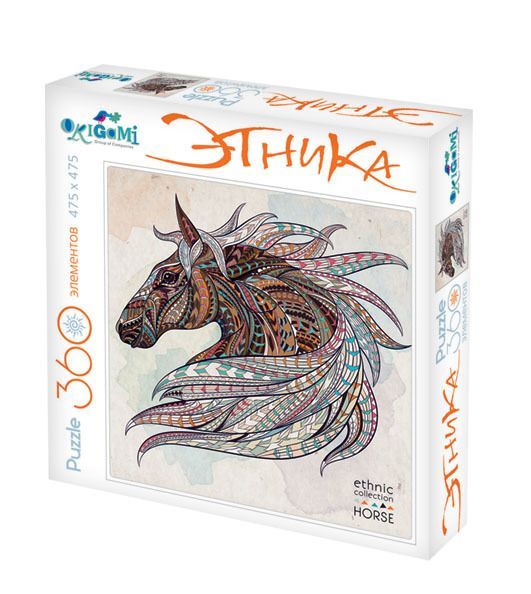 ORIGAMI 02348 Пазл Арт-терапия Этника Лошадь, 360 деталей