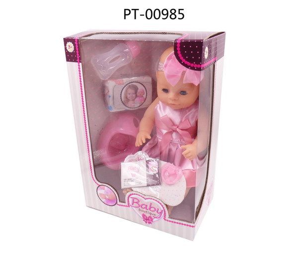 ABtoys PT-00985 Кукла BabyBoutique интерактивная, пьет и писает, в наборе с аксессуарами, 40 см