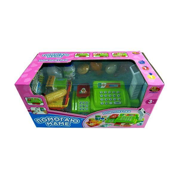 ABtoys PT-00247 Помогаю Маме Касса, в наборе с продуктами, со световыми и звуковыми эффектами