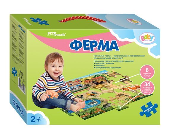 STEP 70103 Пазл-мозаика напольный "Ферма" (большие детали)