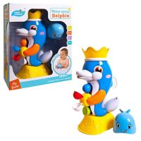JUNFA 547 Игрушка для ванной "Мельница-горка Дельфин с формочкой", 27х12,5х33 см