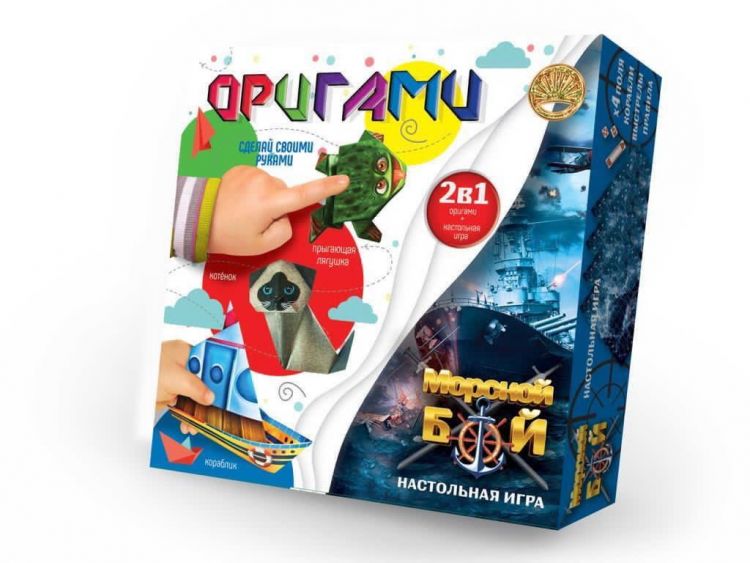 Лапландия 99969б Настольная игра 2 в 1 Оригами и Морской бой