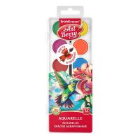 ArtBerry 47631ЕК Краски акварельные ArtBerry с УФ защитой яркости 12 цветов в промо наборе + кисть в подарок