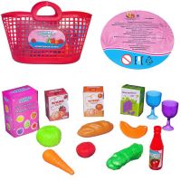 ABtoys (АБтойс) PT-01601/красная Игровой набор Abtoys Помогаю Маме Продукты в красной корзине 14 предметов