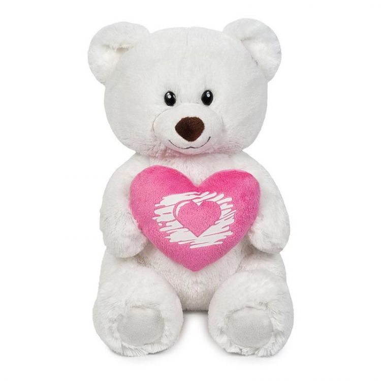 Maxitoys MT-SUT061706-30 Мягкая игрушка Maxitoys Мишка Белый с Сердцем, 30 см