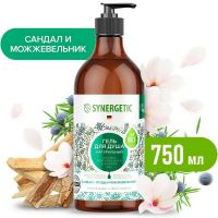 SYNERGETIC 400011 Гель для душа SYNERGETIC Сандал и ягоды можжевельника, биоразлагаемый 0,75л
