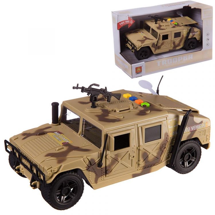 ABtoys (АБтойс) WY610B Машинка 1:16 "Военная", пластмассовая инерционная, со звуковыми и световыми эффектами. Индивидуальная упаковка 23.5x12x12 см