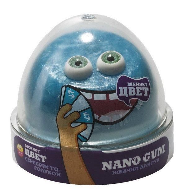 Фабрика игрушек NG2SG50 Жвачка для рук "Nano gum" серебристо-голубой", 50 гр.
