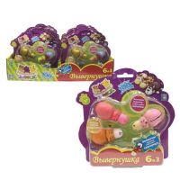 1TOY Т10872-no Вывернушка 6в3 (6*2*2,5 см.) пластик, 100 видов, 3 штуки в блистере.