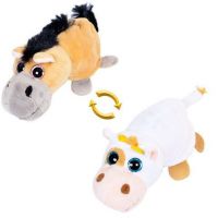 ABtoys M5010 Игрушка мягкая Перевертыши Лошадка/Корова, 16 см