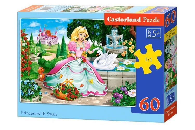 Castorland В-066056 Пазл Принцесса и лебедь, 60 деталей