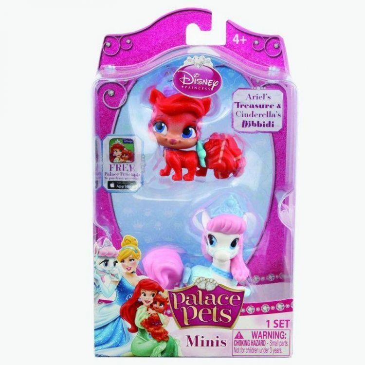 Palace Pets Minis 20380 Котенок Ариель Treasure и пони Золушки Bibbidi, 4 см