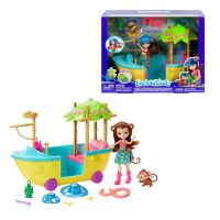 Mattel GFN58 Энчантималс Игровой набор Лодка в джунглях с обезьянкой Мерит