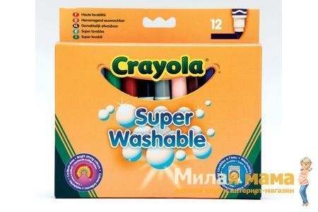 Crayola 8329 Набор смываемых фломастеров, 12 шт.