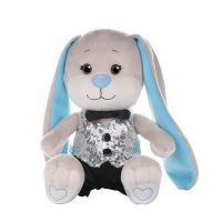 Jack&amp;Lin JL-255-20 Зайчик Jack&amp;Lin в Серебряной Жилетке и Черных Брючках, 20 см, в Коробке (JL-255-20)