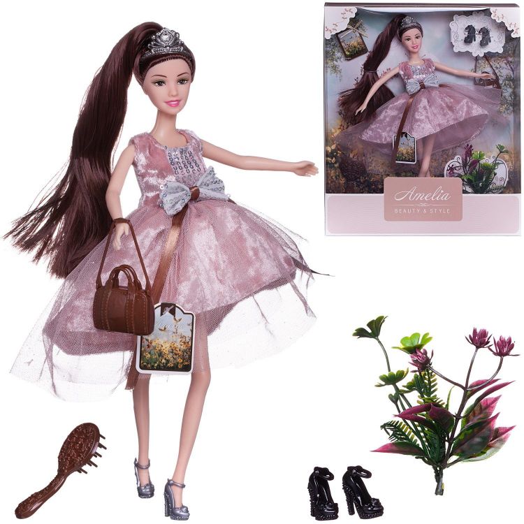 ABtoys (АБтойс) PT-01635 Кукла ABtoys "Amelia. Летний вечер" с диадемой в розовом блестящем платье с двухслойной юбкой, темные волосы 30см ABtoys (АБтойс) PT-01635 Кукла ABtoys "Amelia. Летний вечер" с диадемой в розовом блестящем платье с двухслойной юбкой, темные волосы 30см