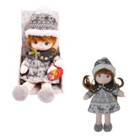 ABtoys (АБтойс) M6057 Кукла мягконабивная, в сеолй шапочке и фетровом платье,  36 см, в открытой коробке