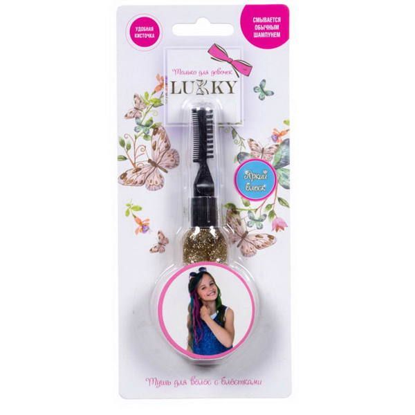 Lucky Т16158 Lukky тушь для волос с золотыми блёстками 15 мл, блистер
