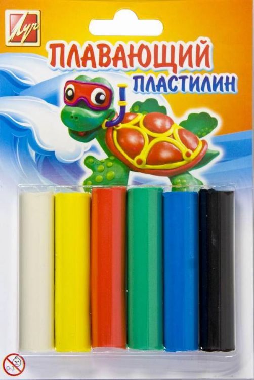 Пластилин плавающий 6 цветов